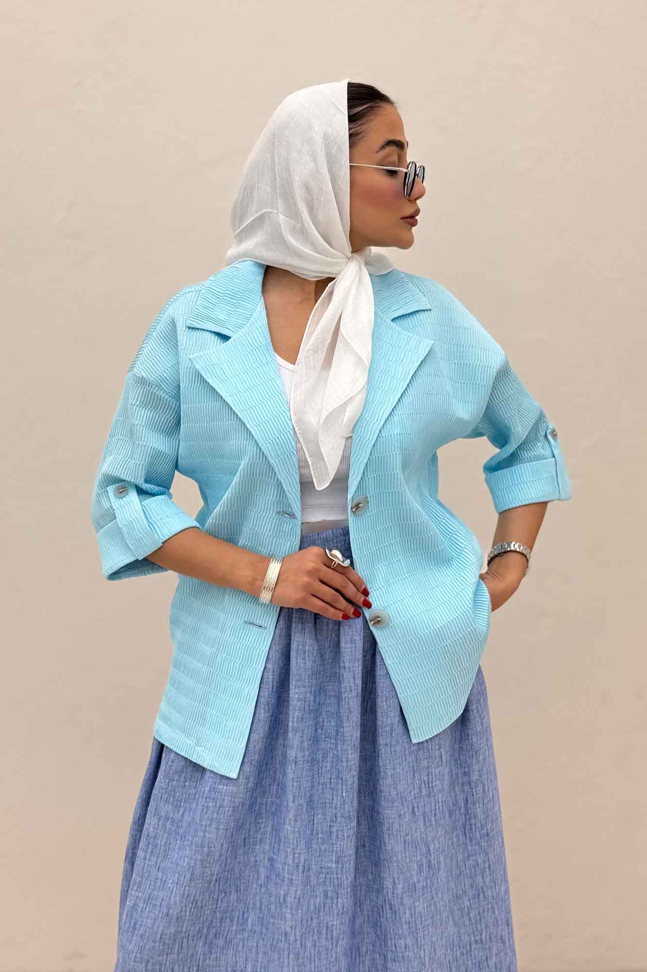 کت پاگن دار دو دکمه عمودی السا