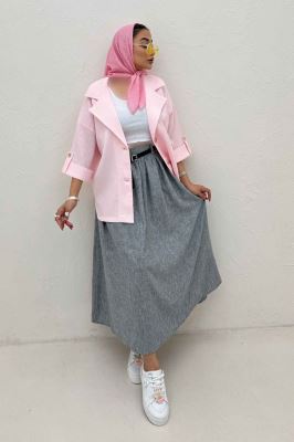 کت پاگن دار دو دکمه عمودی السا