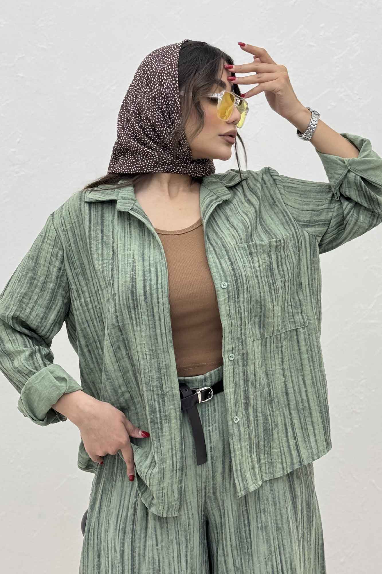 ست شومیز و شلوار پرینتی ویولتا کد 6