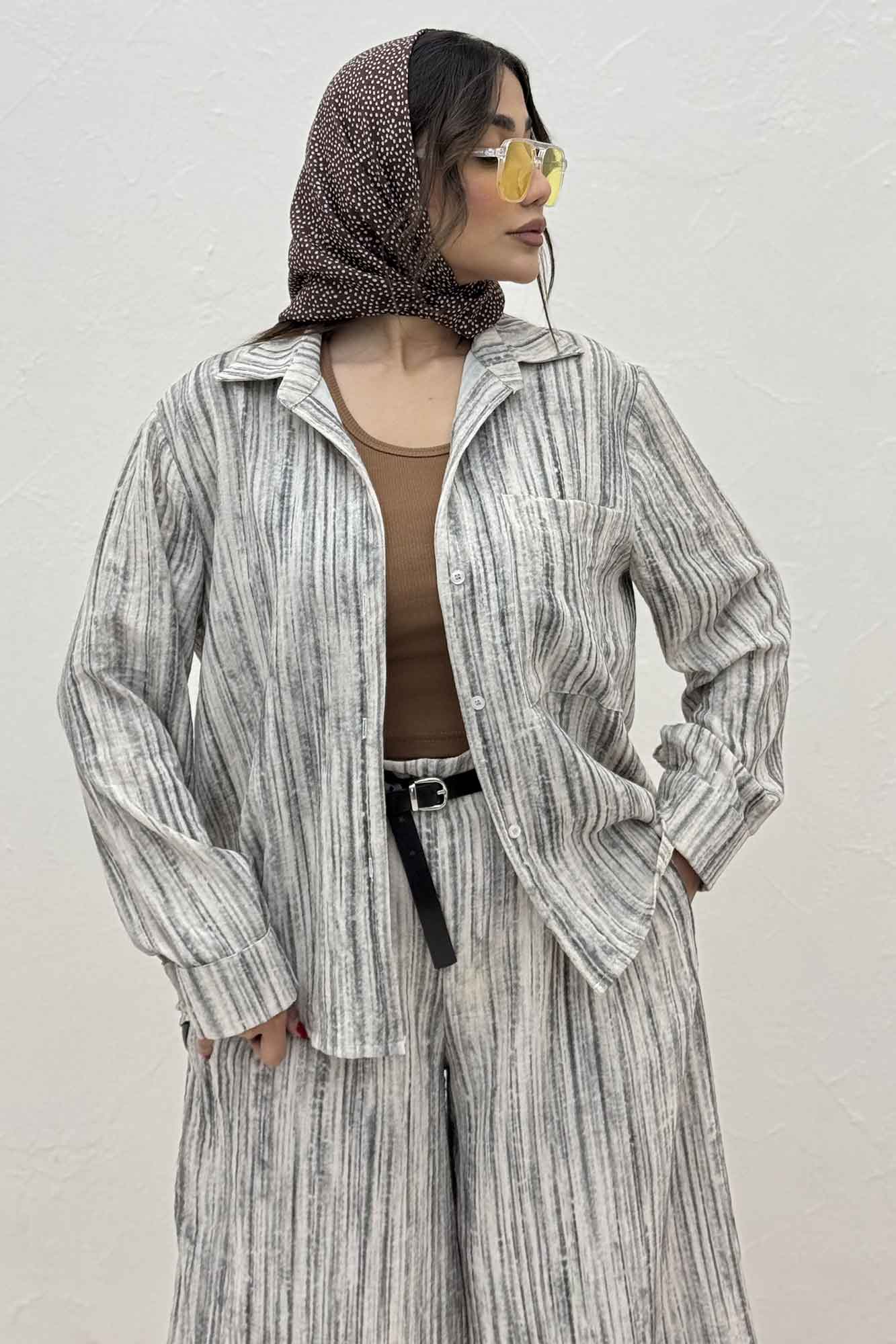 ست شومیز و شلوار پرینتی ویولتا کد 6