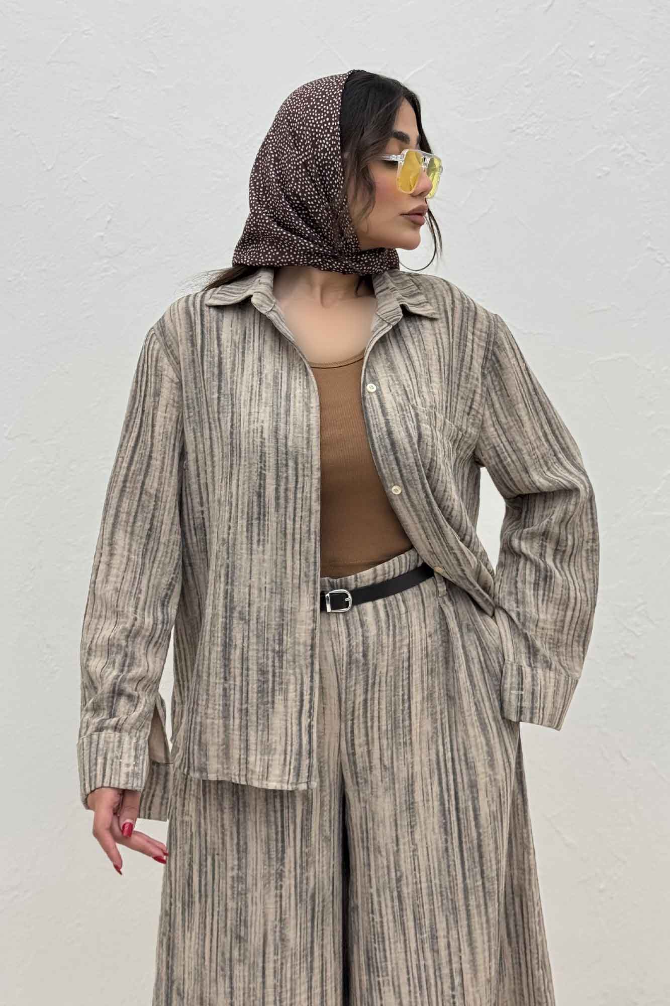 ست شومیز و شلوار پرینتی ویولتا کد 6