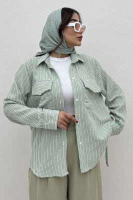 مانتو دو جیب پاکتی لینن زارا بغل بنددار