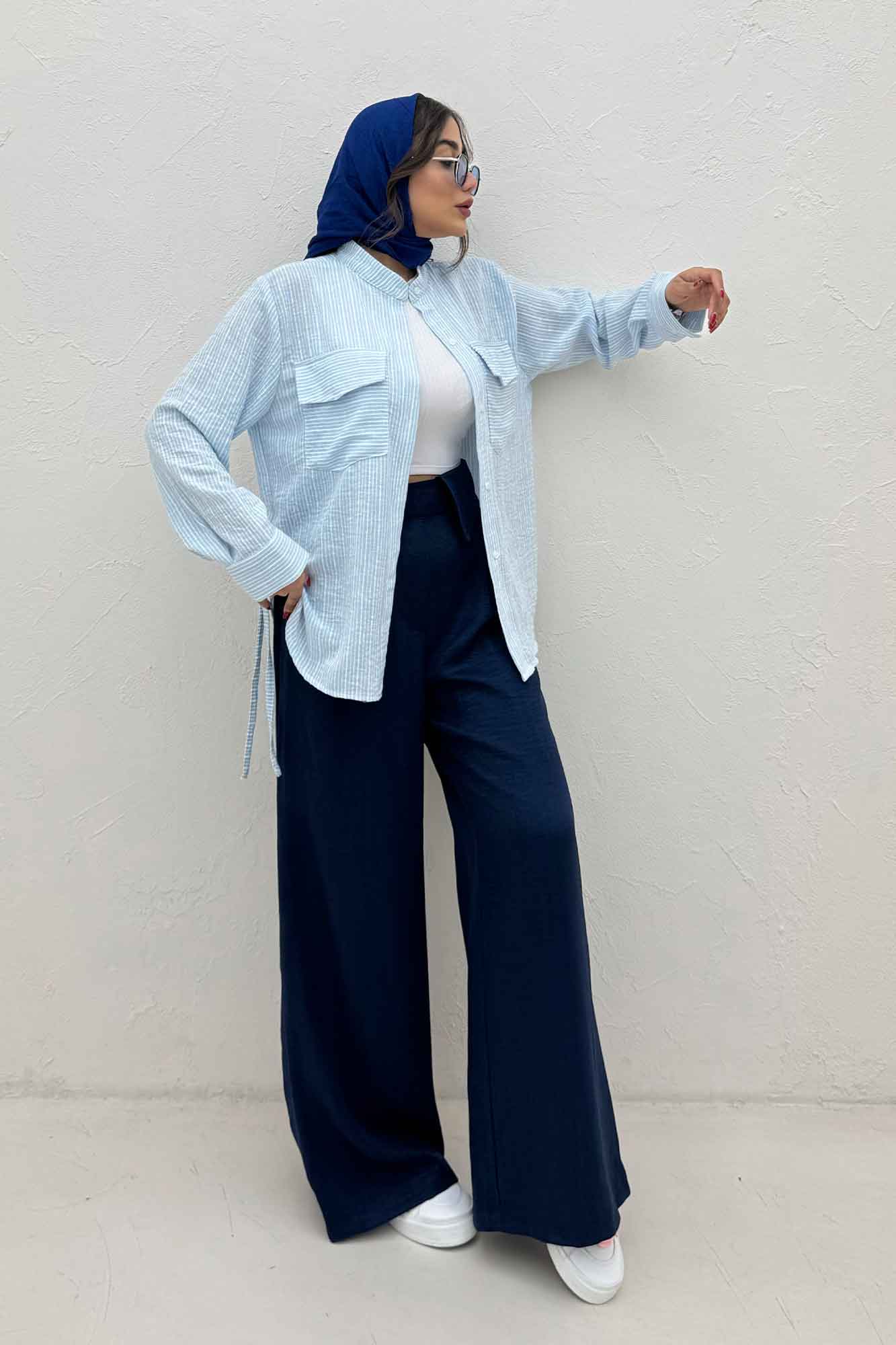 مانتو دو جیب پاکتی لینن زارا بغل بنددار