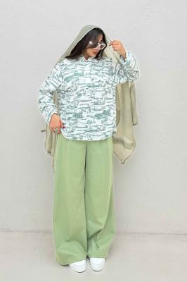 بلوز یقه بلیطی لینن اسلپ کد 3