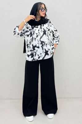 بلوز یقه بلیطی لینن اسلپ کد 4