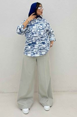 بلوز یقه بلیطی لینن اسلپ کد 3