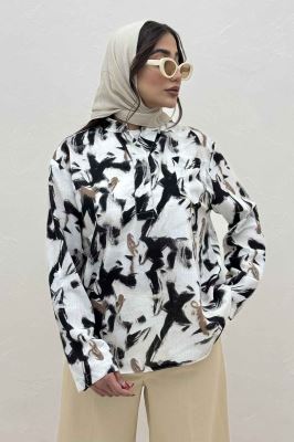 بلوز یقه بلیطی لینن اسلپ کد 4