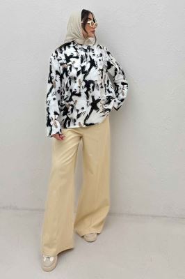 بلوز یقه بلیطی لینن اسلپ کد 4