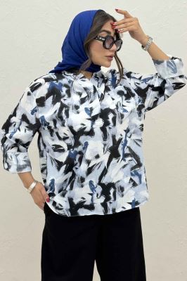 بلوز یقه بلیطی لینن اسلپ کد 4