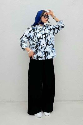 بلوز یقه بلیطی لینن اسلپ کد 4