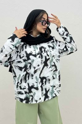 بلوز یقه بلیطی لینن اسلپ کد 4