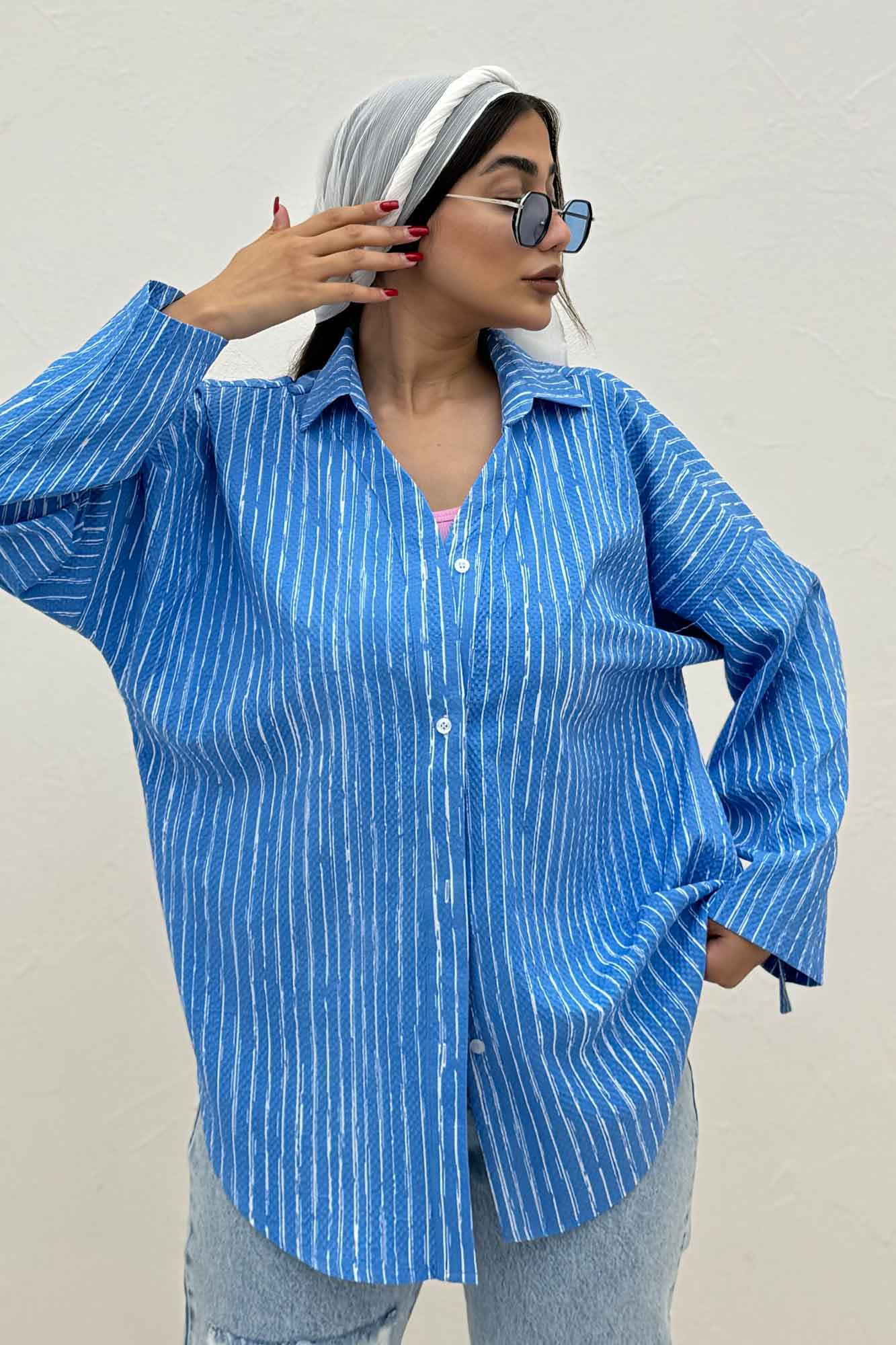 مانتو راه راه زارا یقه آبشاری