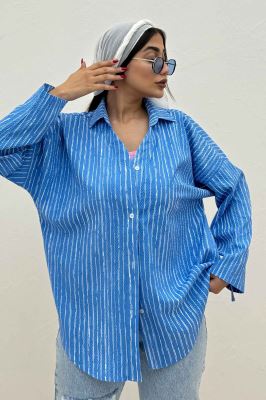 مانتو راه راه زارا یقه آبشاری