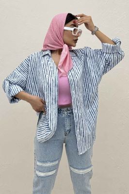 مانتو راه راه زارا یقه آبشاری