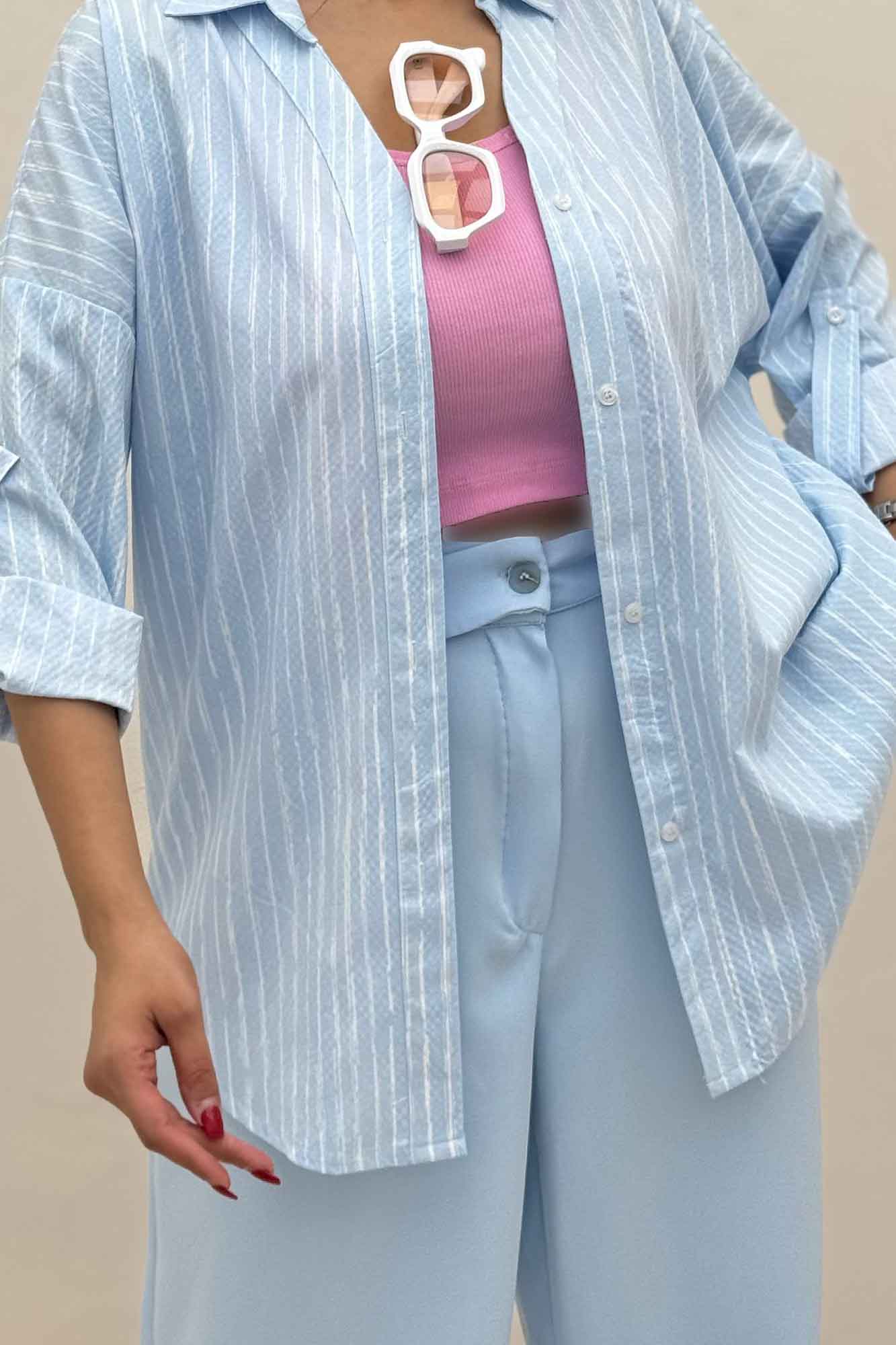 مانتو راه راه زارا یقه آبشاری