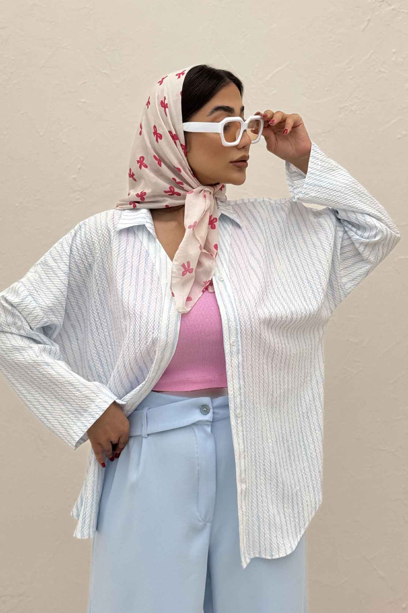 مانتو راه راه زارا یقه آبشاری