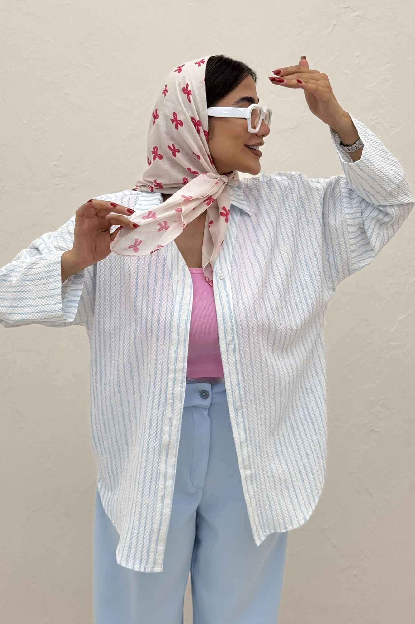 مانتو راه راه زارا یقه آبشاری