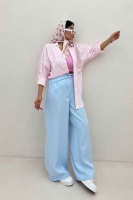 مانتو راه راه زارا یقه آبشاری