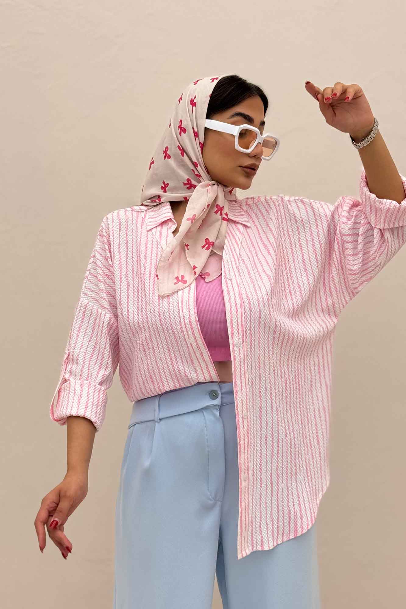 مانتو راه راه زارا یقه آبشاری