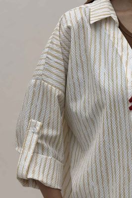 مانتو راه راه زارا یقه آبشاری