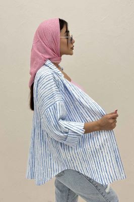 مانتو راه راه زارا یقه آبشاری