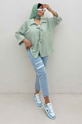 مانتو لینن زارا دو بند پشت ریلی