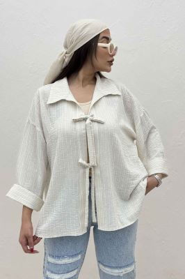 مانتو لینن زارا دو بند پشت ریلی