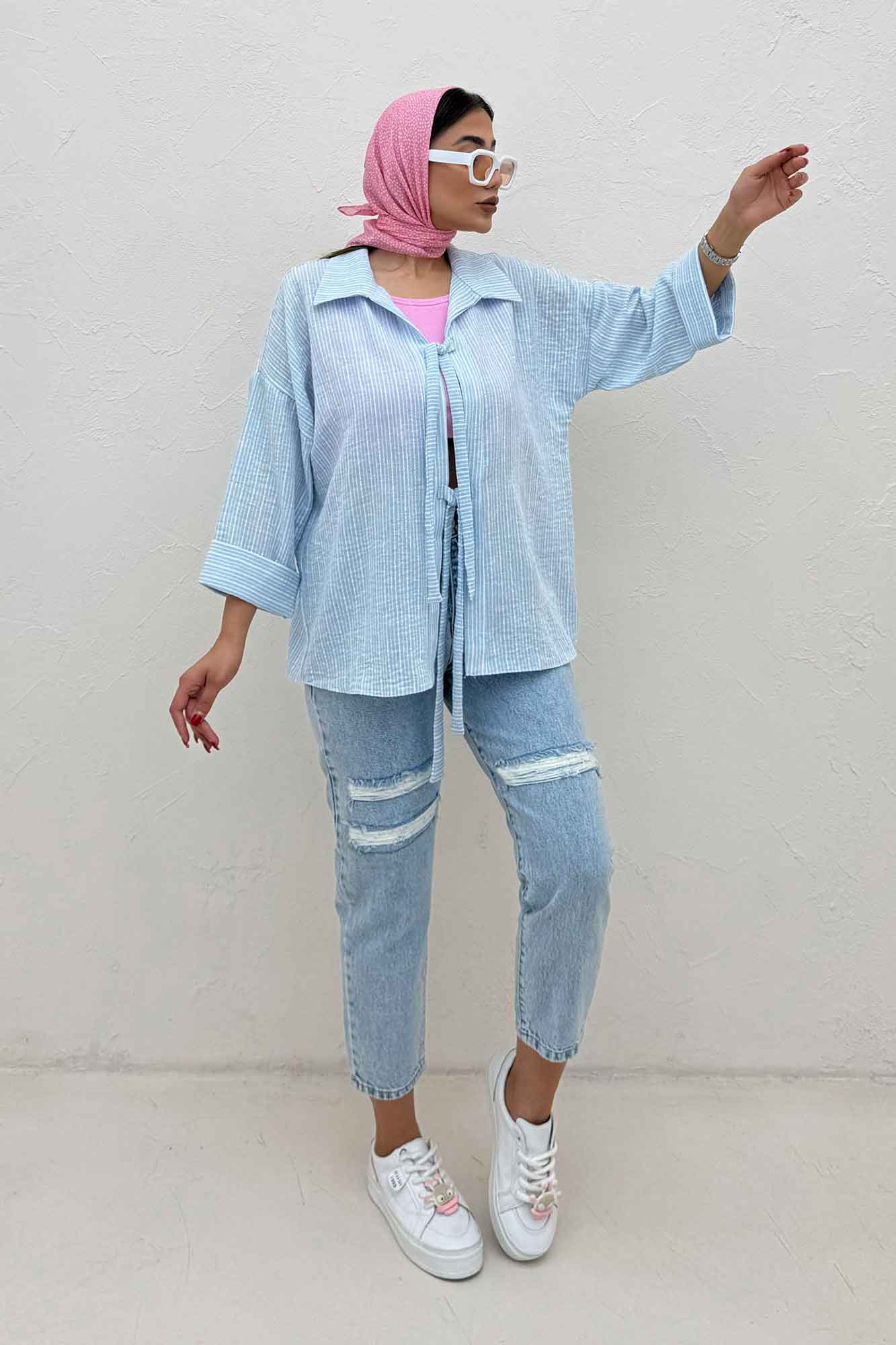 مانتو لینن زارا دو بند پشت ریلی