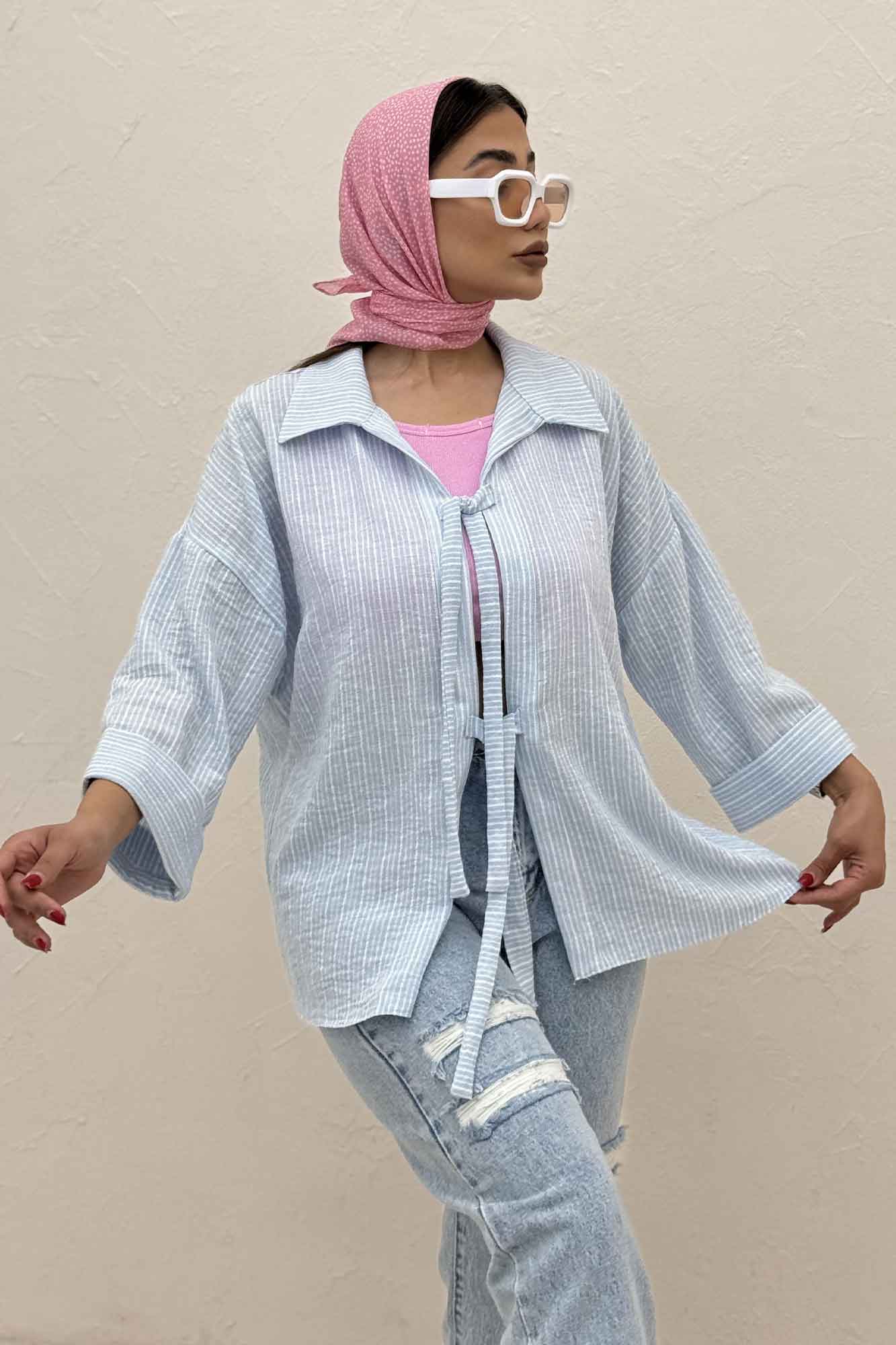 مانتو لینن زارا دو بند پشت ریلی