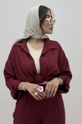 ست شومیز گره ای و شلوار شانتون capry