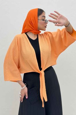 بلوز نیم تنه پایین گره پفکی 