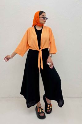 بلوز نیم تنه پایین گره پفکی 