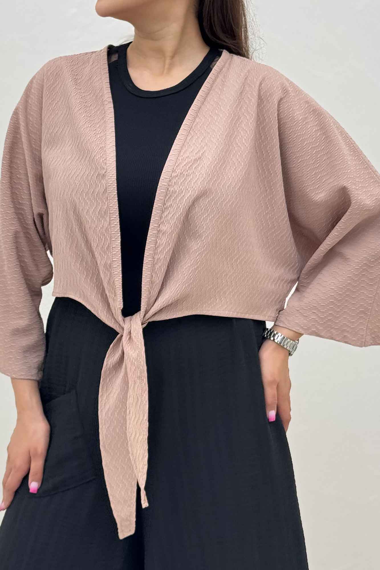 بلوز نیم تنه پایین گره پفکی 