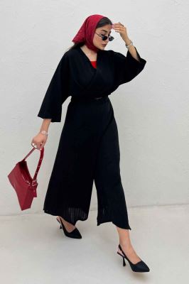 بلوز نیم تنه پایین گره پفکی 