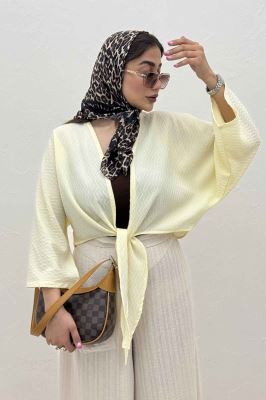 بلوز نیم تنه پایین گره پفکی 