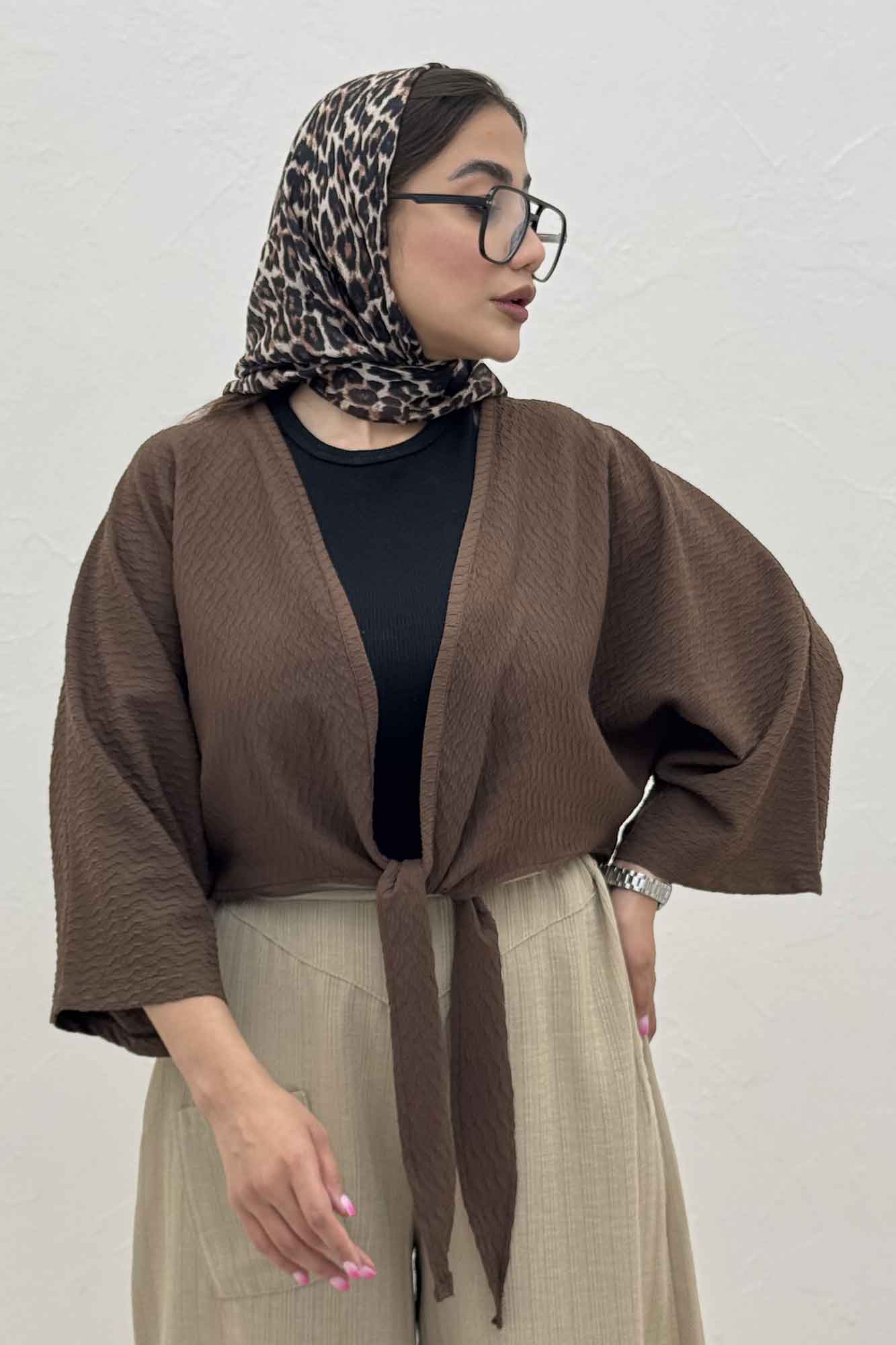 بلوز نیم تنه پایین گره پفکی 