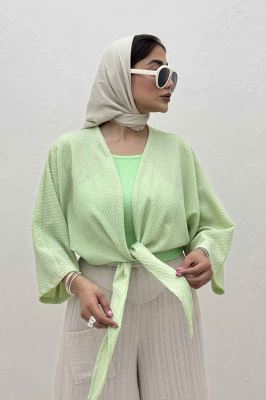 بلوز نیم تنه پایین گره پفکی 