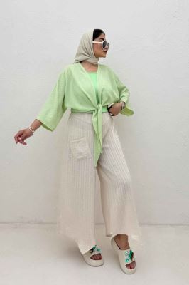 بلوز نیم تنه پایین گره پفکی 