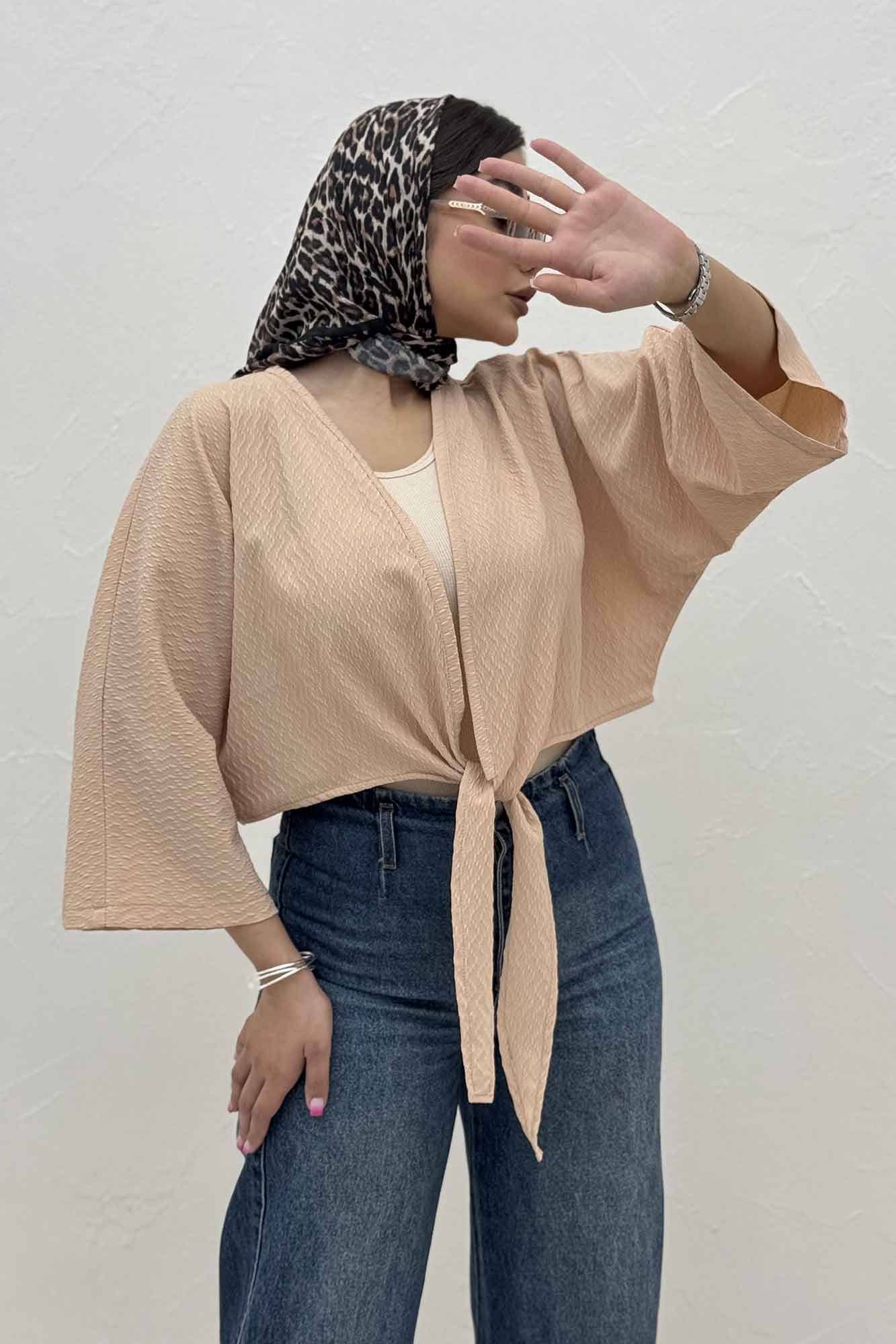 بلوز نیم تنه پایین گره پفکی 