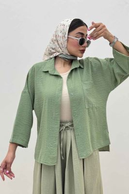 شومیز لینن زارا بغل چاک پاگن دار