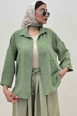 شومیز لینن زارا بغل چاک پاگن دار