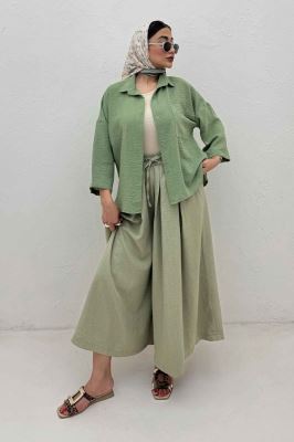 شومیز لینن زارا بغل چاک پاگن دار