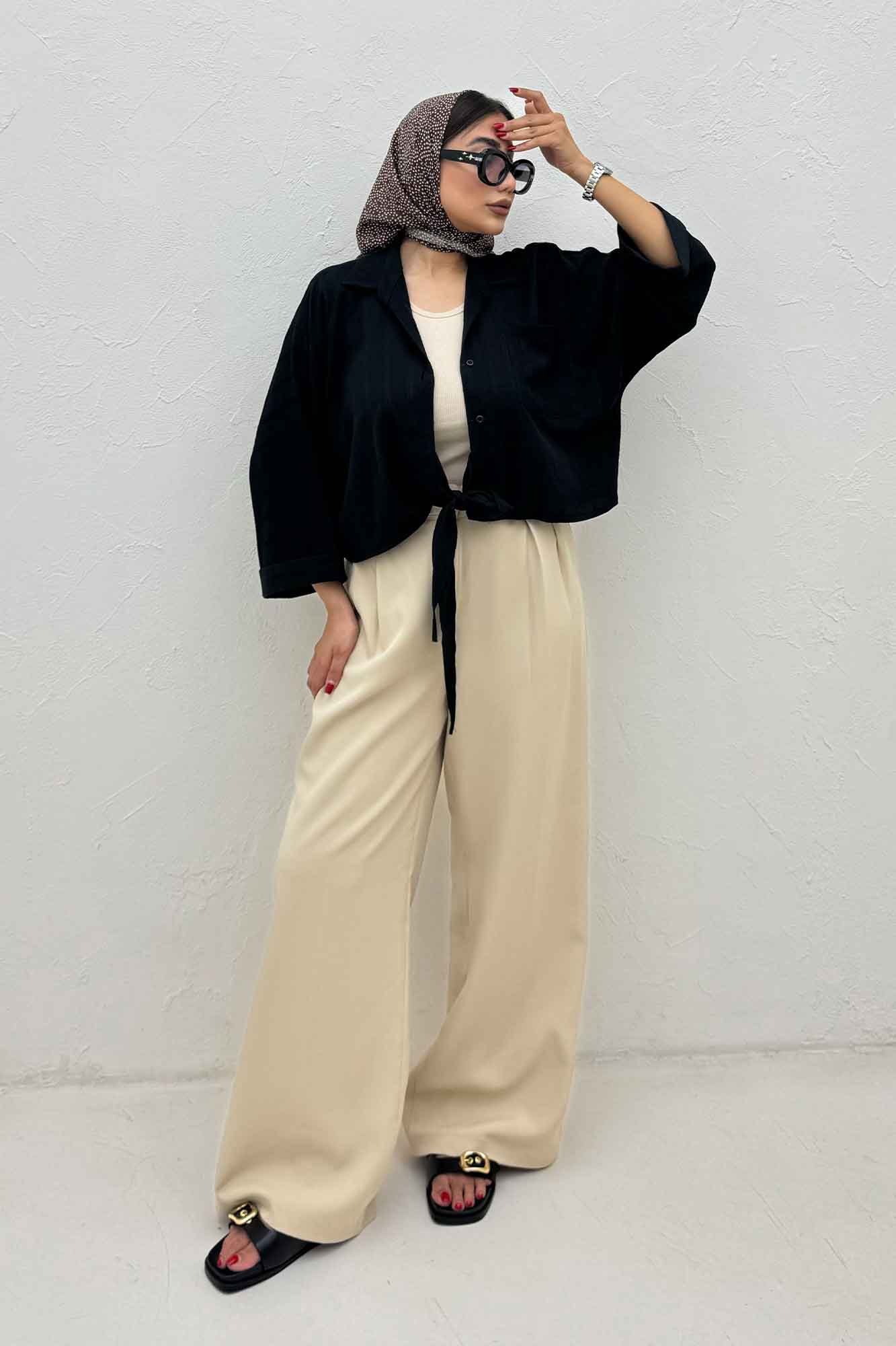 شومیز گره ای تک جیب REMO