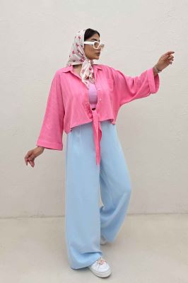 شومیز گره ای تک جیب REMO