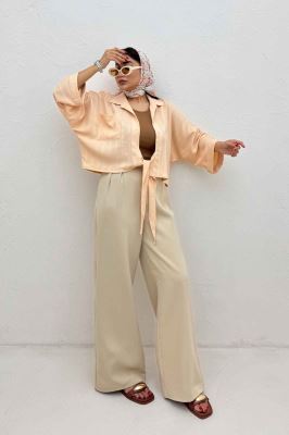 شومیز گره ای تک جیب REMO