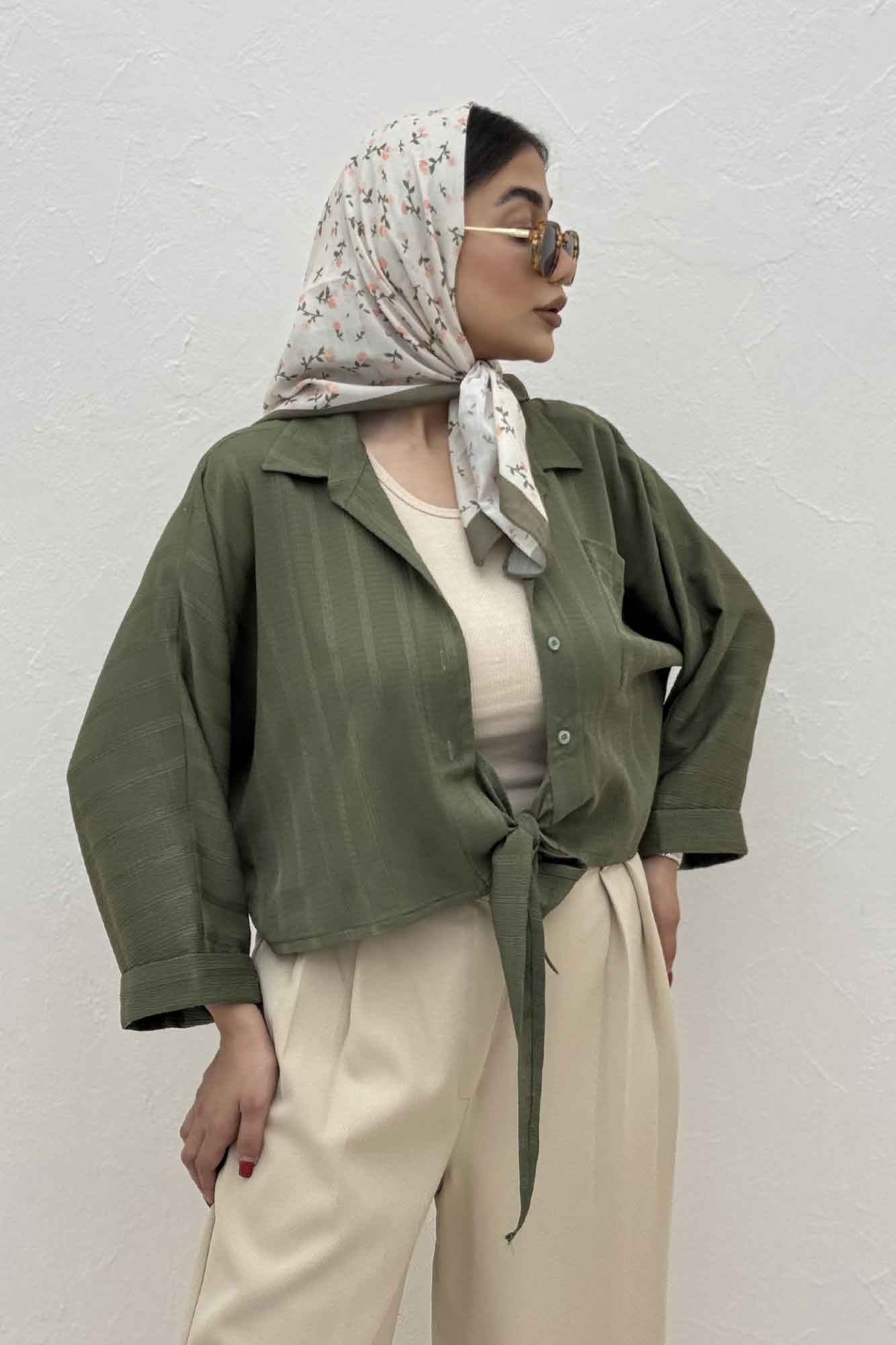 شومیز گره ای تک جیب REMO