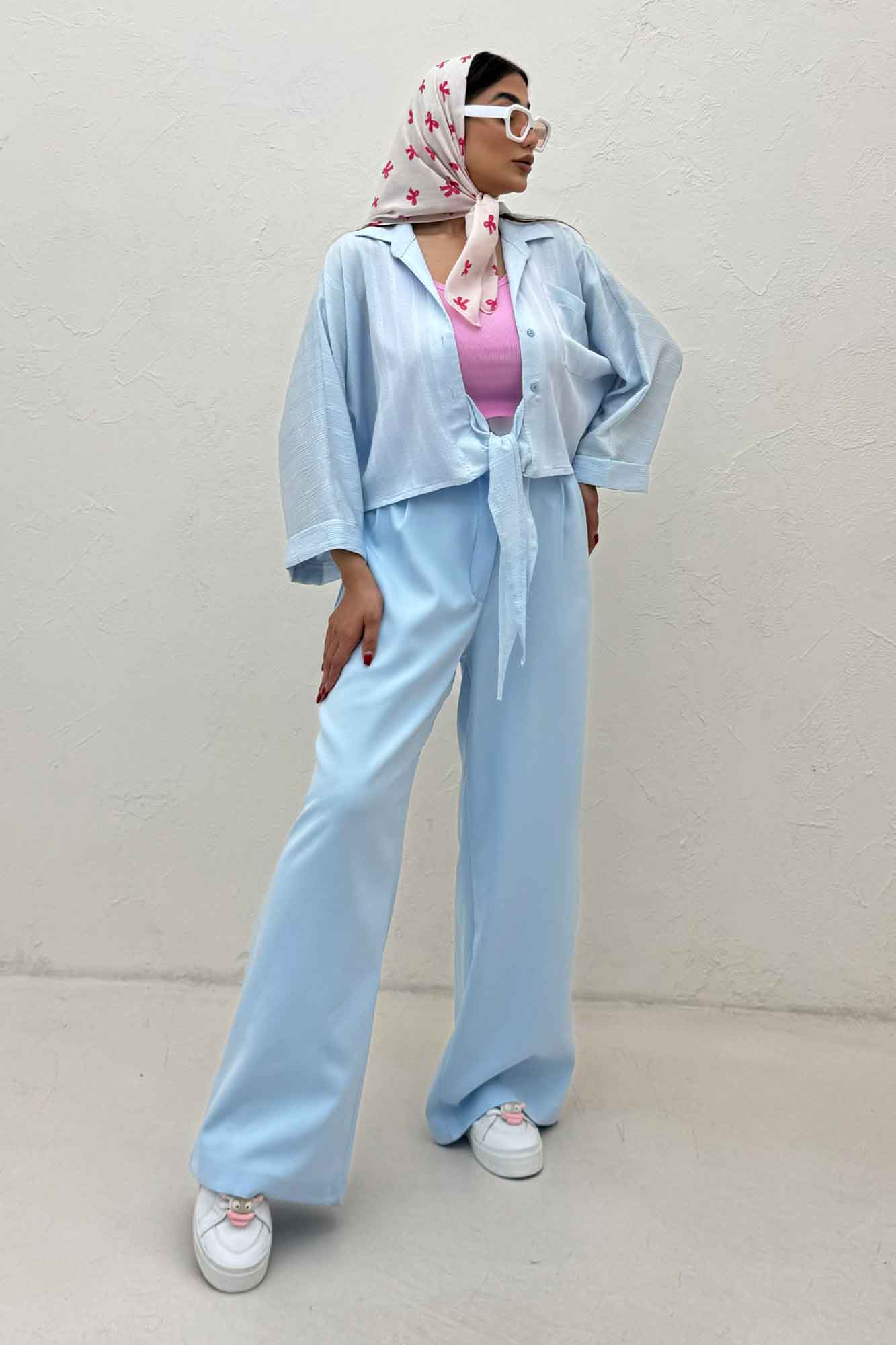 شومیز گره ای تک جیب REMO