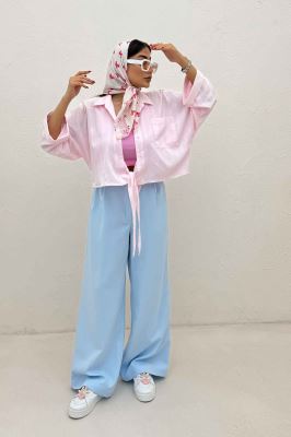 شومیز گره ای تک جیب REMO