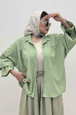 مانتو کریشه مچ چین دار