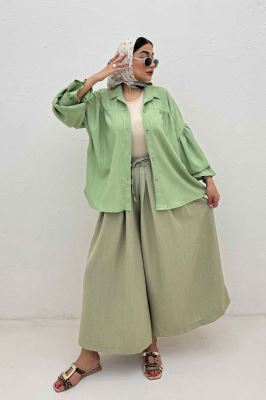 مانتو کریشه مچ چین دار